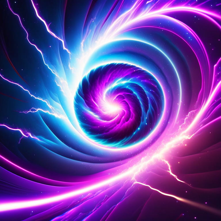 A cartoon lightning bolt running through a spiral galaxy --fp1k-beauty 