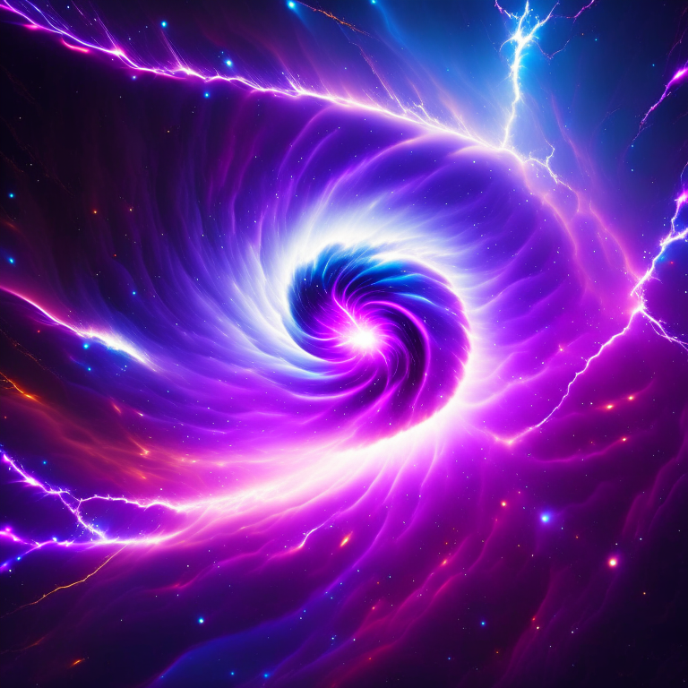 A lightning bolt running through a spiral galaxy --fp1k-beauty