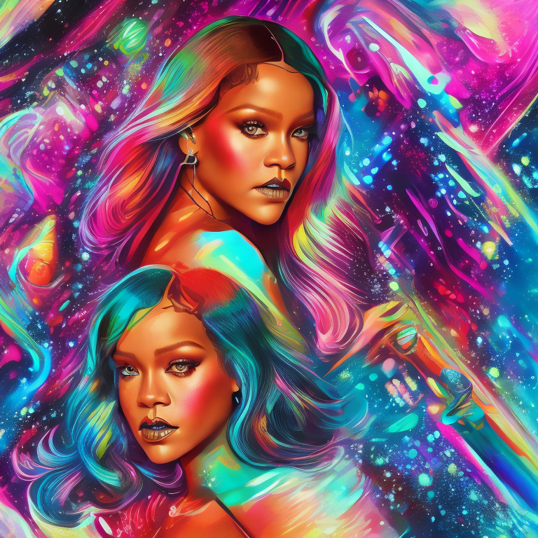 rihanna or jared leto is facing a cosmic challenge | in the style of jack kirby