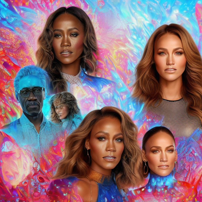  don cheadle | rihanna | blake lively | jennifer lopez | laura dern | 5 friends playing 5 dimensional chess on a 5 player penrose tiling ice cream truck  