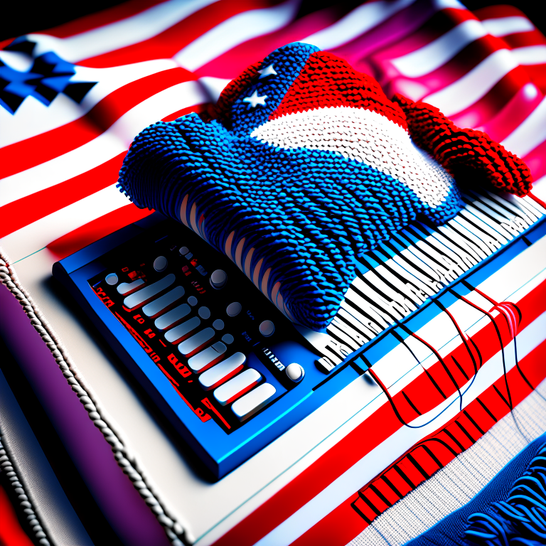 Crocheted American flag --synth