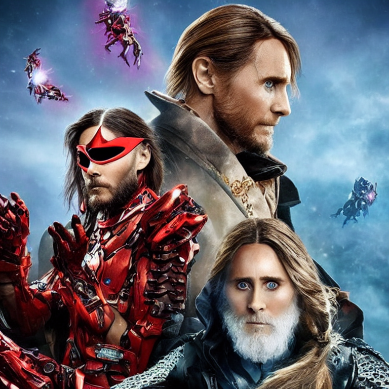 jared leto or liam neeson are transmultiversal strangers | irresistably vivid biomimetically pigmented camouflage chatting in the shiny cyborg cat rave cave | bling bling  | in the style of norman rockwell  --lackliner