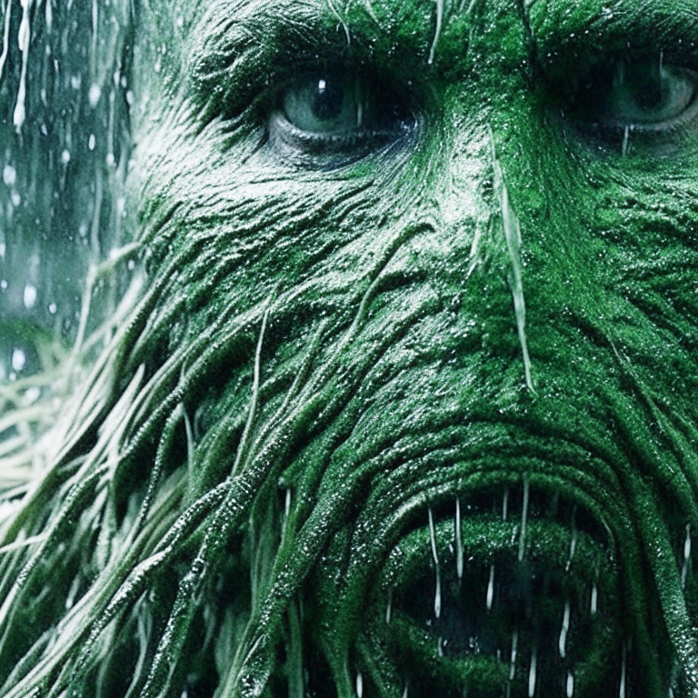 swamp thing tears in rain | close up | you feel what the swamp thing feels