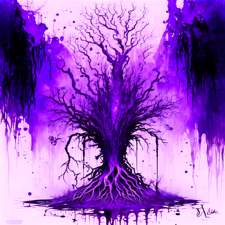 abstract study of swamp thing | no text | no labels | no legends  | purple music
         