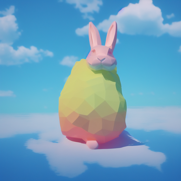 color gradient plastic rabbit --sky3d