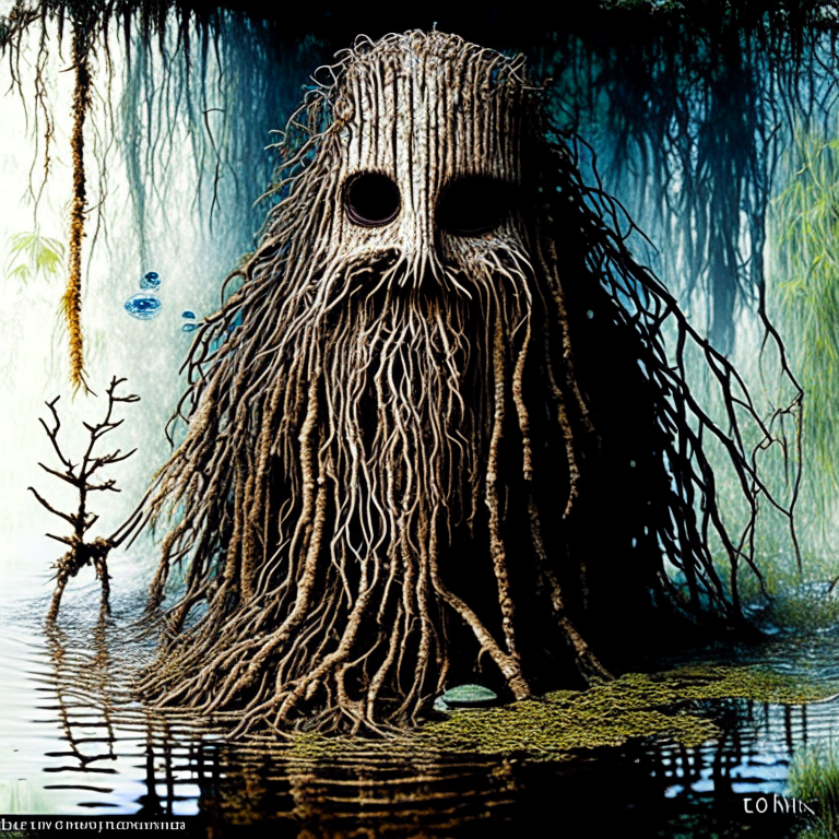 pictorial study of swamp thing | no text | no labels | no legends  | rasta music
      
