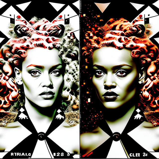 stereoscopic convergence on the random dot stereogram induces a percept of rihanna or blake lively | in the style of bela julesz  --k