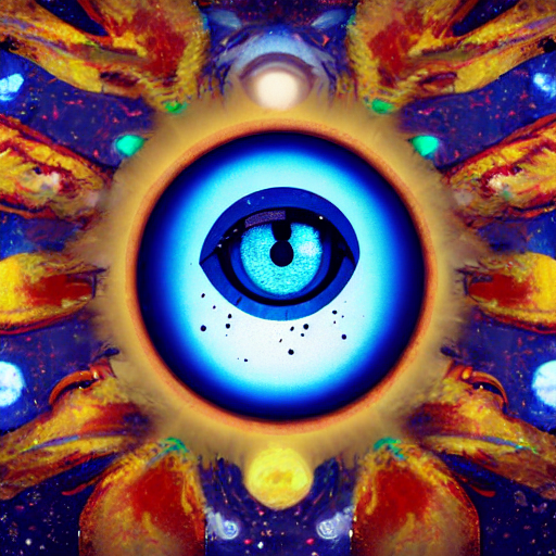 A floating eye in outer space --dream