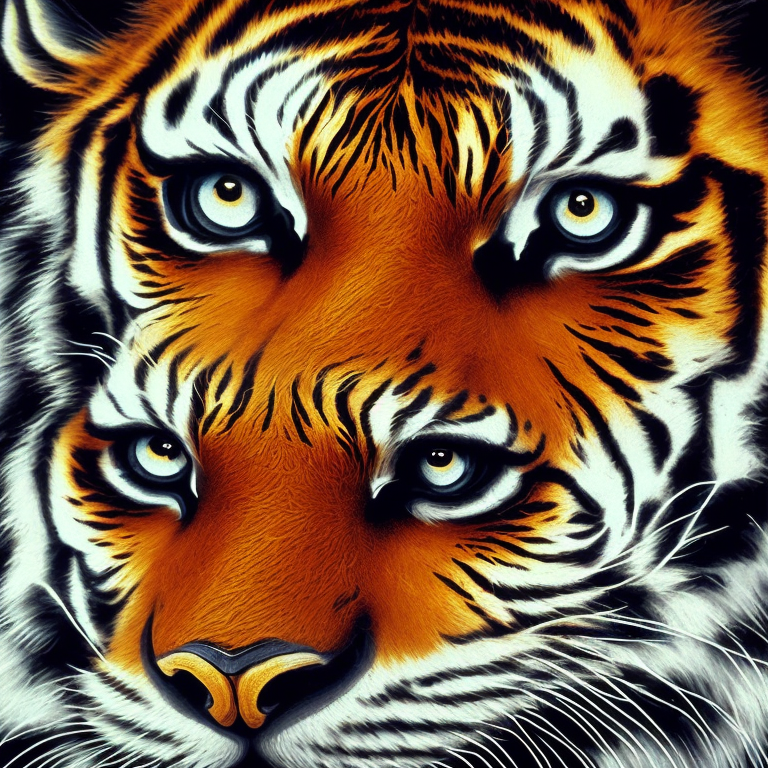 tiger head roaring fiercely, with piercing eyes and sharp teeth, set against a pure white background --crtv-stargaze