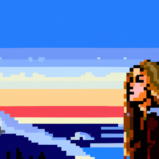 sunset snow contemplation level with blake lively | in the style of sega genesis    --8bit 