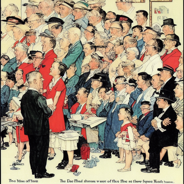 the stakes have never been higher for the tenants council | in the style of norman rockwell  