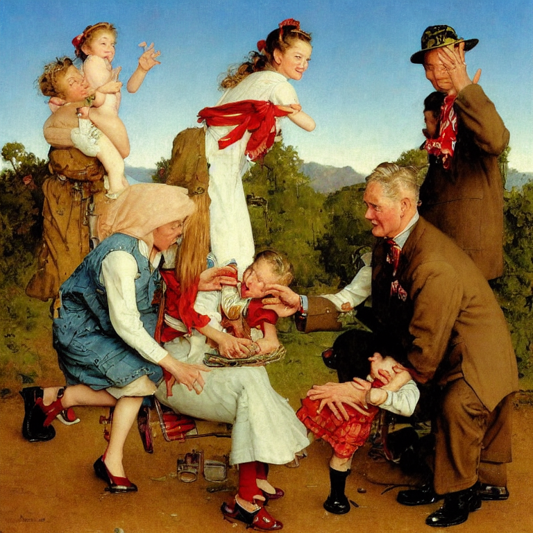 drew barrymore respects my  net art  | in the style of norman rockwell --lackliner
