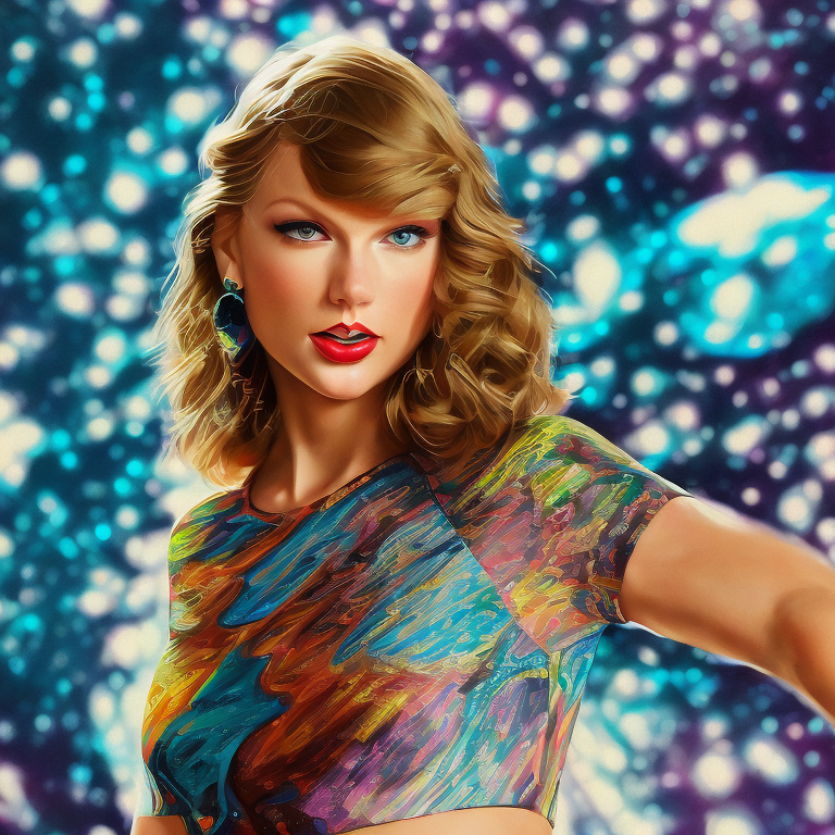 taylor swift or rihanna is facing a cosmic challenge | in the style of jack kirby     
