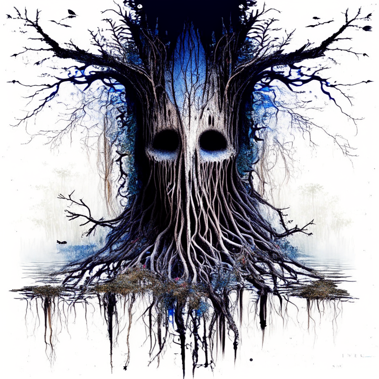 abstract study of swamp thing | no text | no labels | no legends  