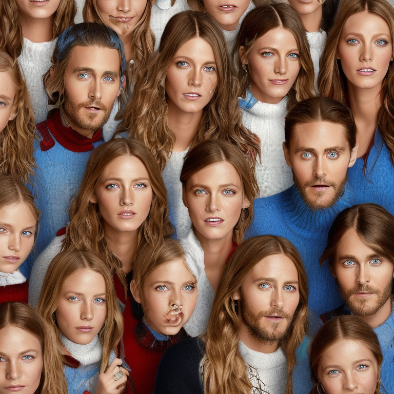 jared leto or blake lively join a knitting club | in the style of norman rockwell  