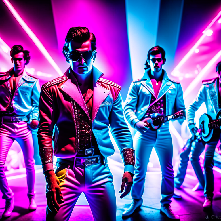 A group of Elvis Presley impersonators each dressed different --fp1k-beauty    