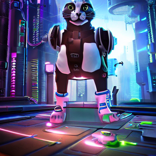 
cyberpunk cute mechanic cat, futuristic, highly detailed, made with blender, unreal engine, volumetric lighting, white background --s 750 --q 2 --dream