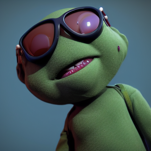 Cute Anthropomorphic Cannabis bud character wearing dark shades, 8k, cgsociety contest winner, blender render, best quality, high resolution