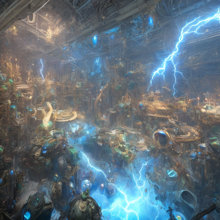A science exhibit showing how lightning is made to a stunned audience   --glimmer