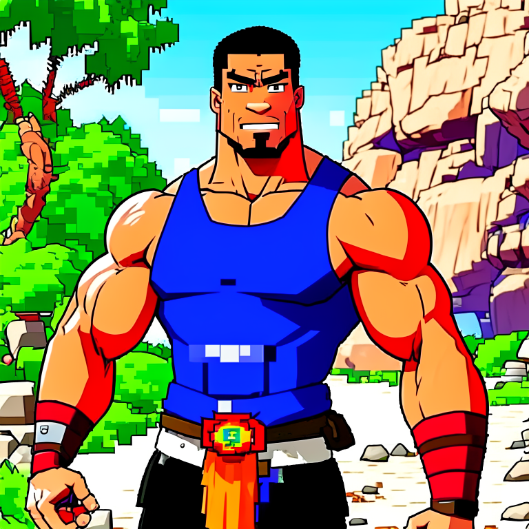 Dwayne "The Rock" Johnson is a Minecraft NPC trying to blend in to the background --anim
