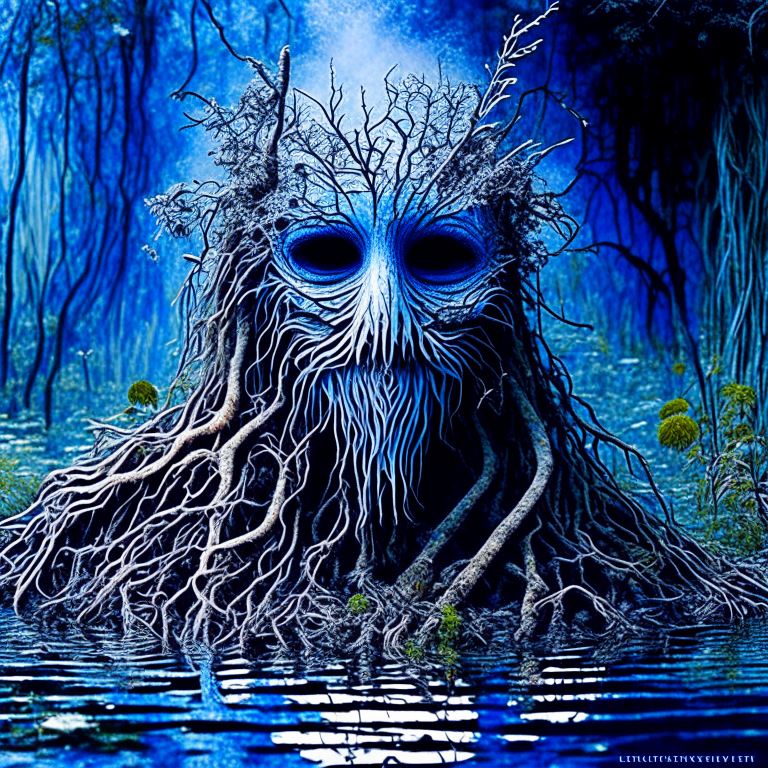 pictorial study of swamp thing | no text | no labels | no legends  | klein blue music
       