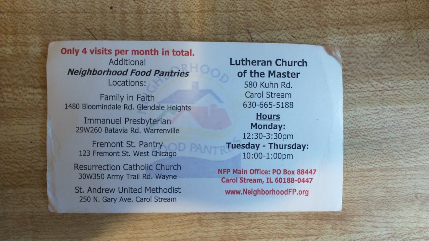 Neighborhood Food Pantries At Lutheran Church Of The Masters – Food Pantry
