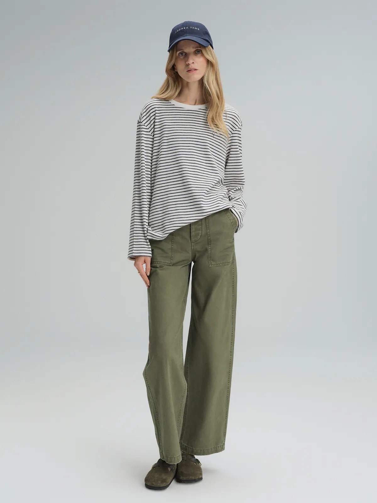 MURRAY｜Cotton Utility Trousers-Model front view-02