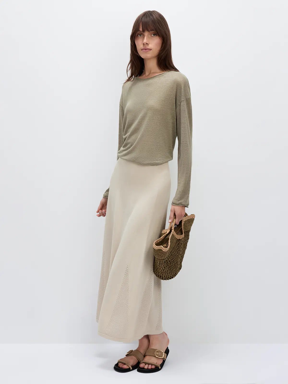 100% Linen Lightweight Long-Sleeve T-Shirt