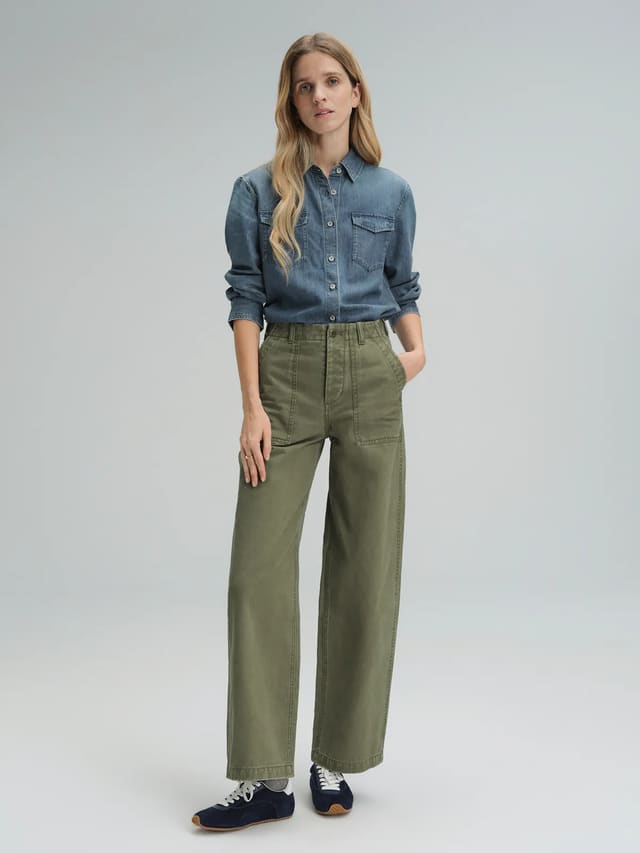 MURRAY｜Cotton Utility Trousers-Model side view-01