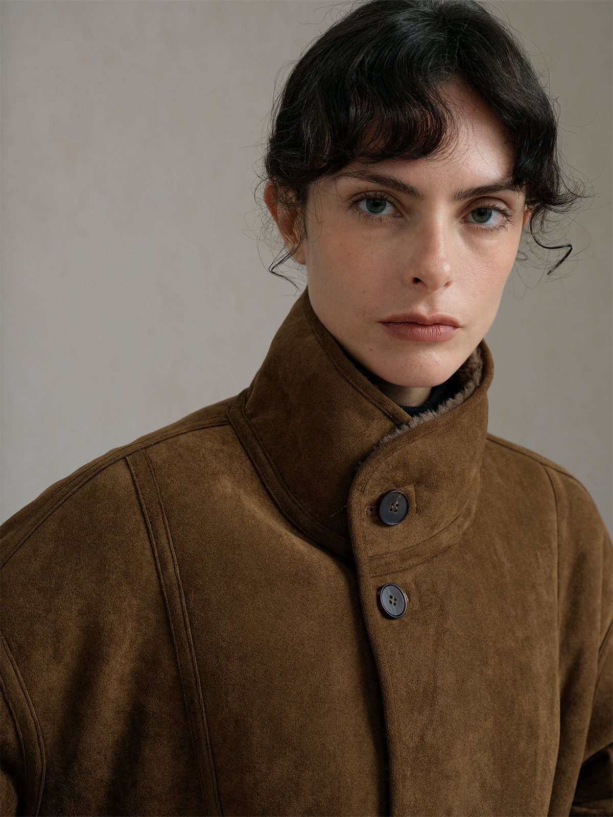 Product View of TEDDY Reversible Teddy Jacket in Brown.