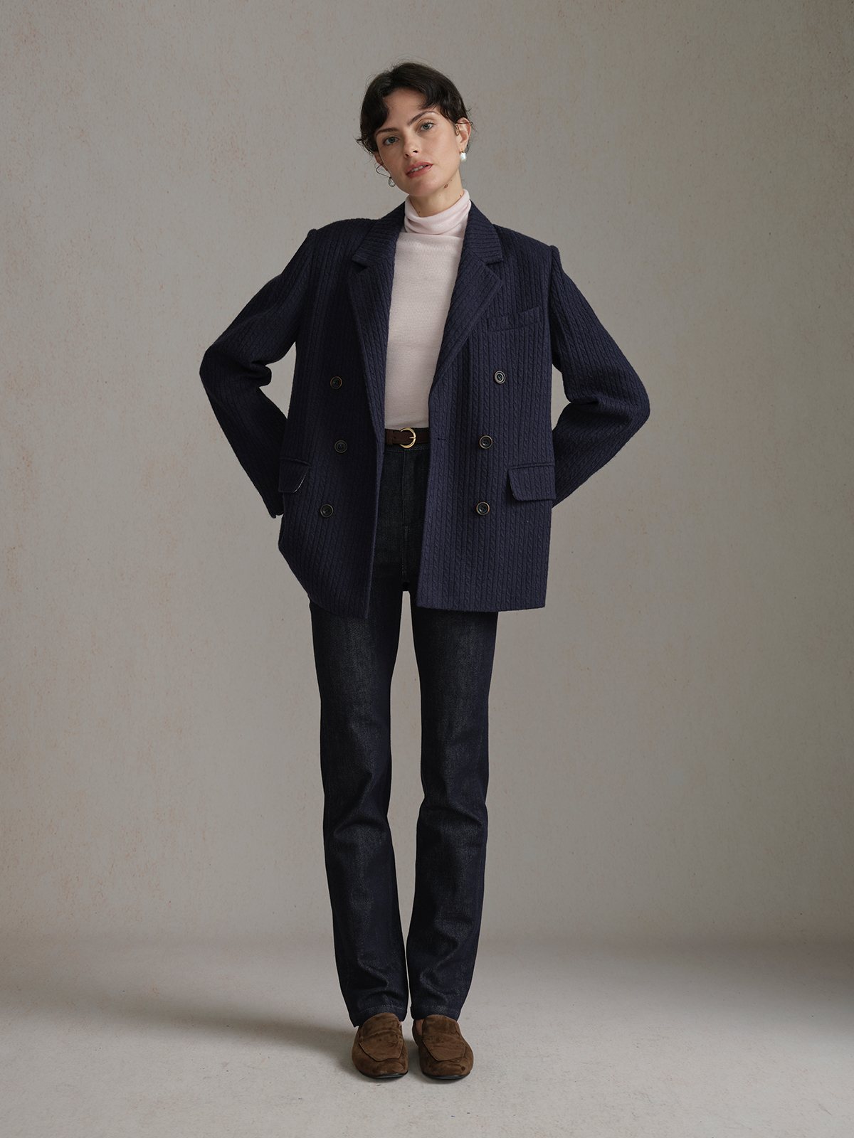 Product View of EASE Turtleneck Seamless Fitted Base Layer in Pink.