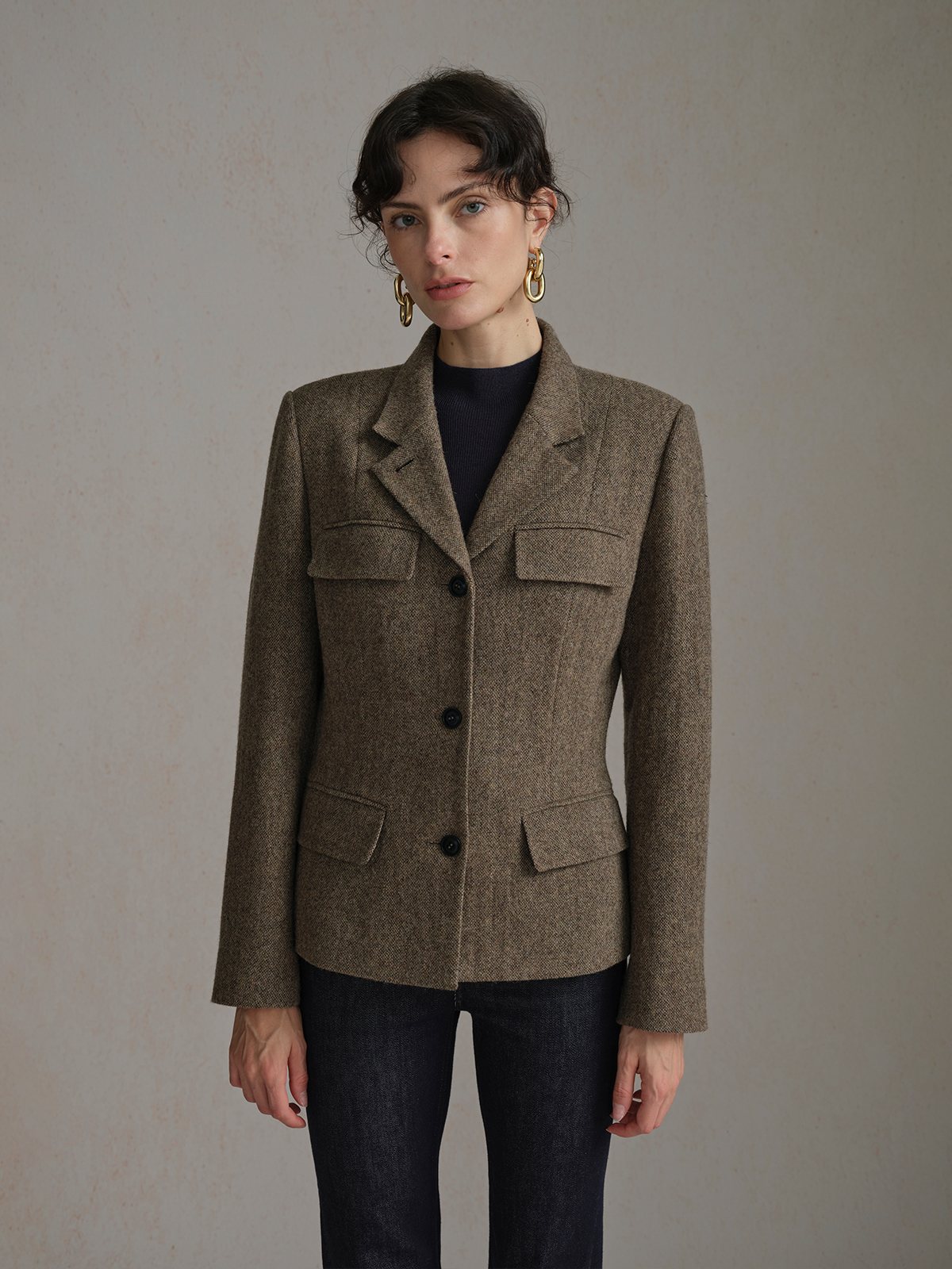 Product View of CARLOS Hunting Blazer in Light Brown.