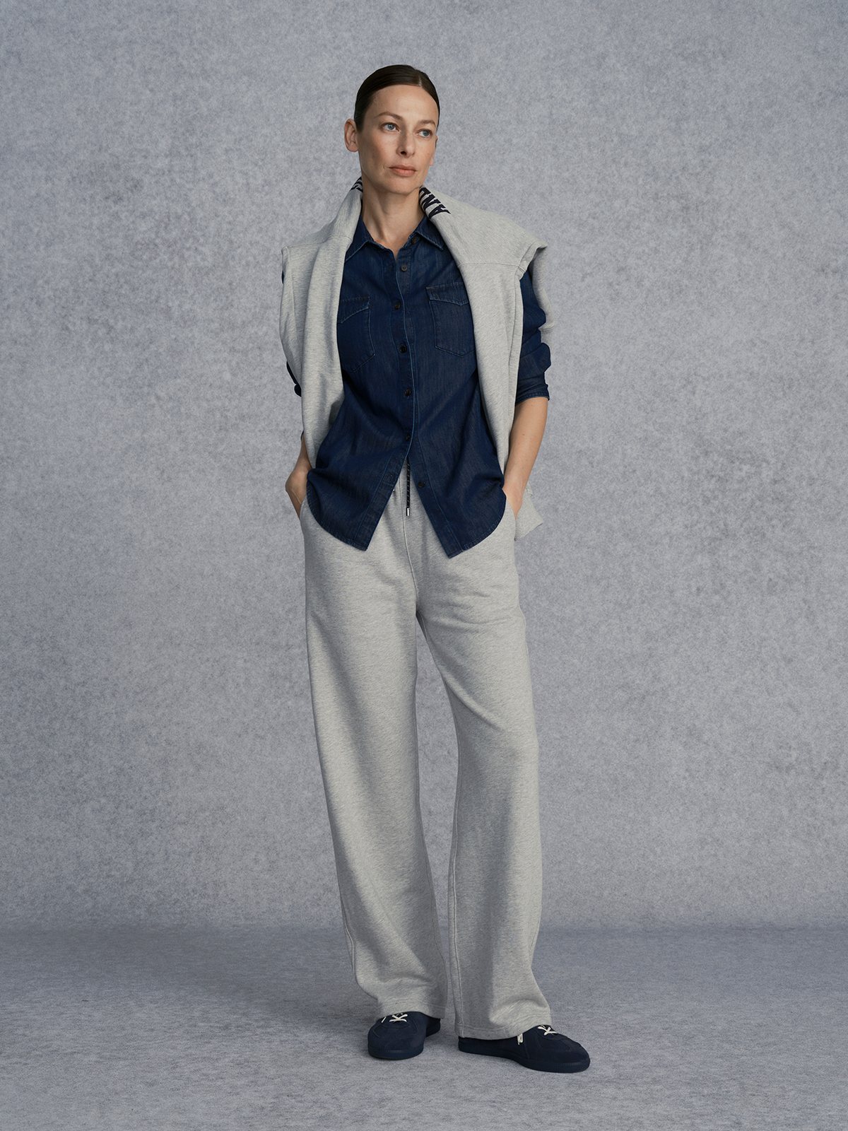 Product View of JOG Straight-Leg Sweatpants in Grey.