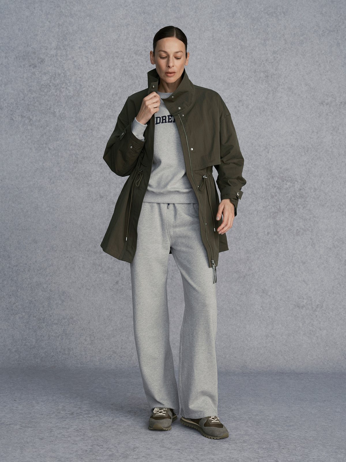 Product View of JOG Straight-Leg Sweatpants in Grey.