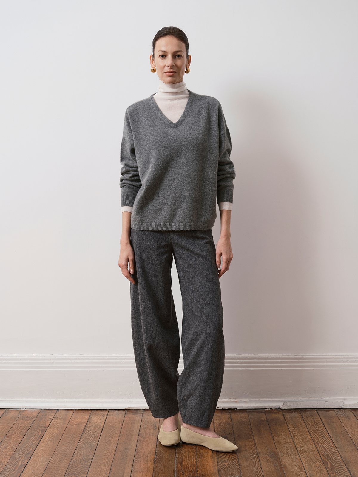 Product View of MARCELLE Oversized Jumper in Grey.