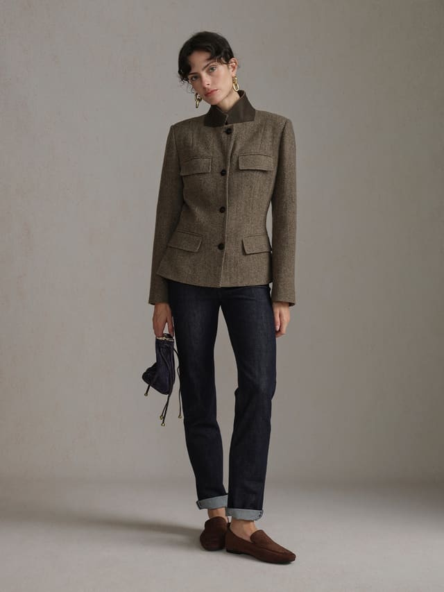Product View of CARLOS Hunting Blazer in Light Brown.