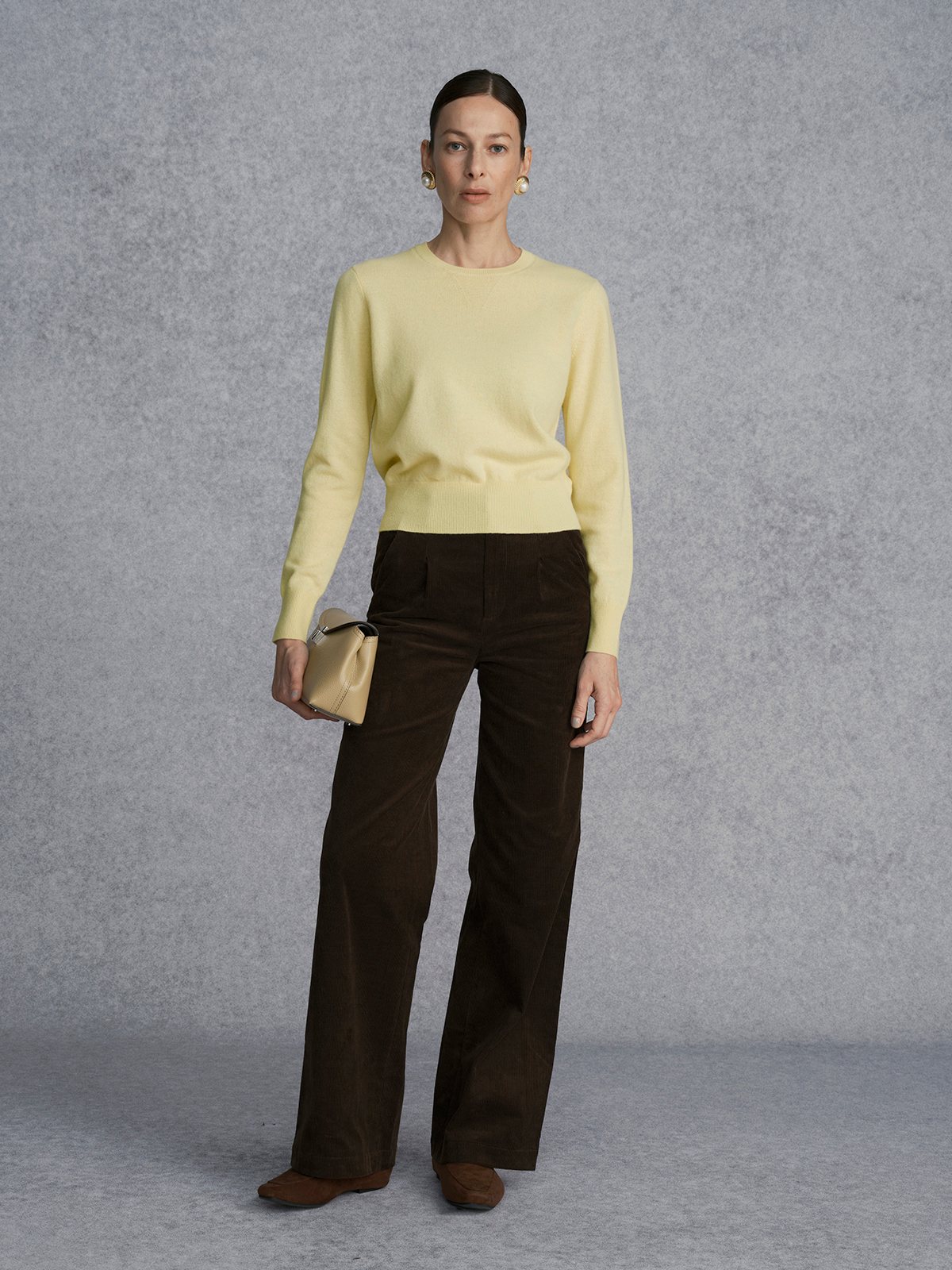 Product View of WICKHAM Corduroy Shirt and Trousers in Brown.