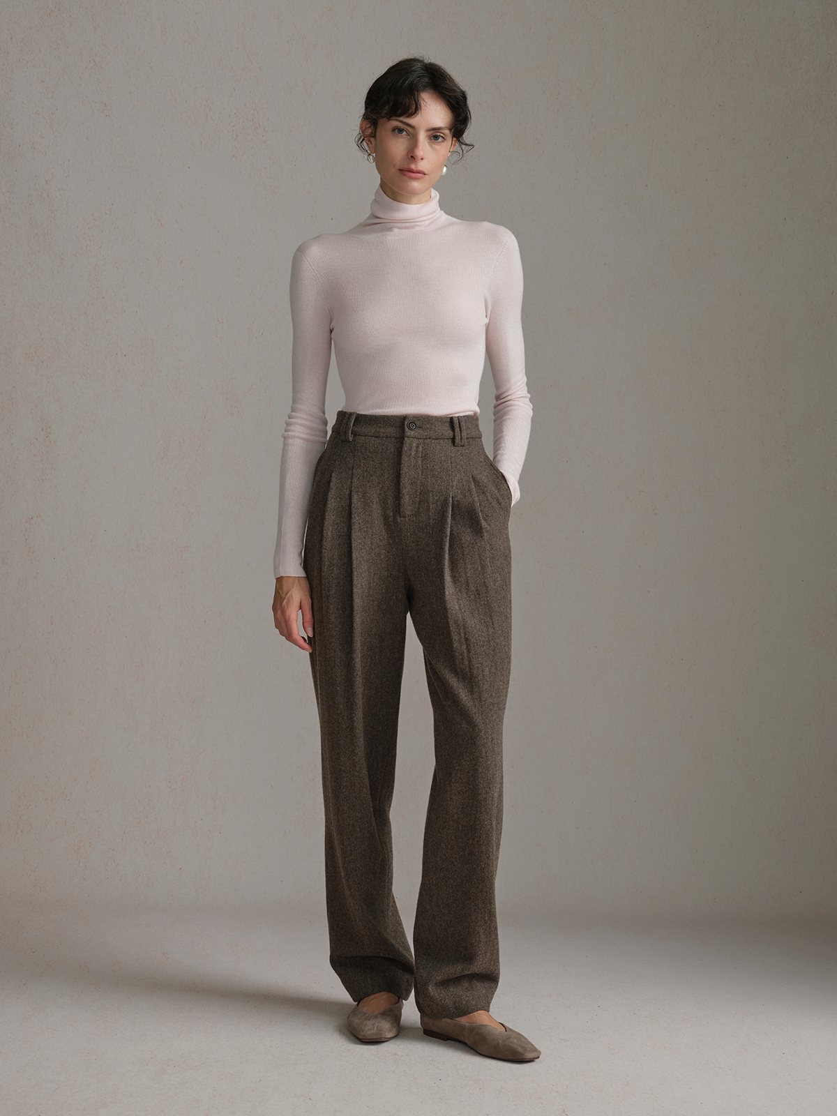 Product View of EASE Turtleneck Seamless Fitted Base Layer in Pink.