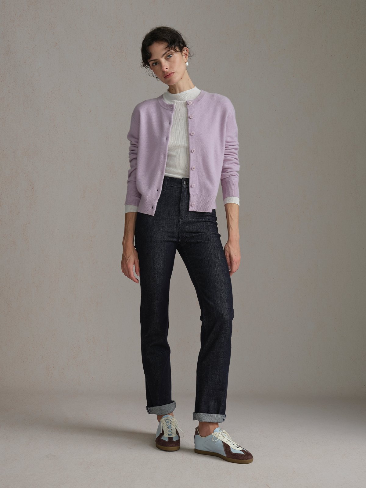 Product View of BRETT Slim Straight-Leg Jeans in Navy.