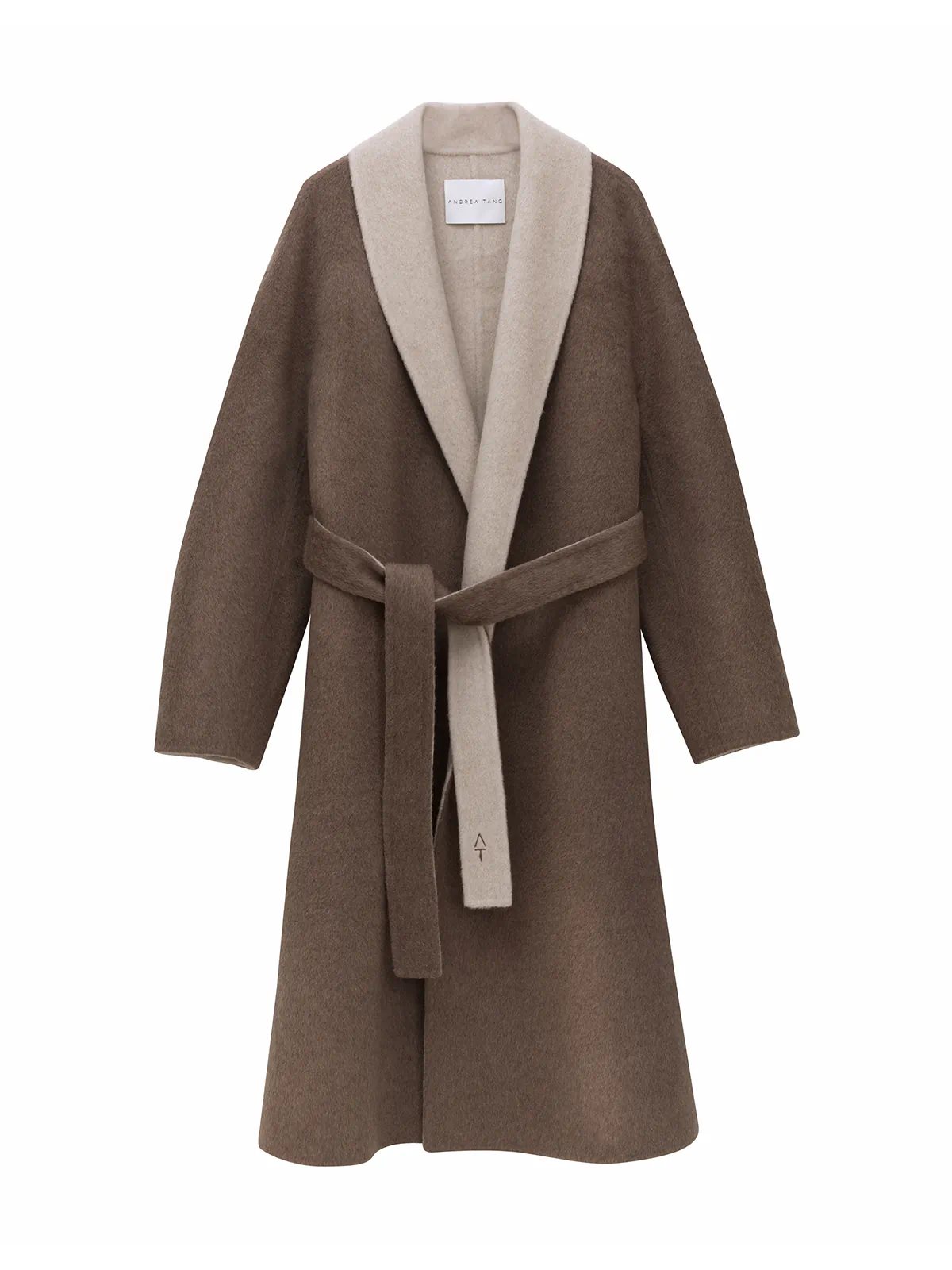 MEREDITH | Two-Tone Reversible Notched-Collar Coat - MEREDITH｜Two-Tone Reversible Notched-Collar Coat-Coffee brown