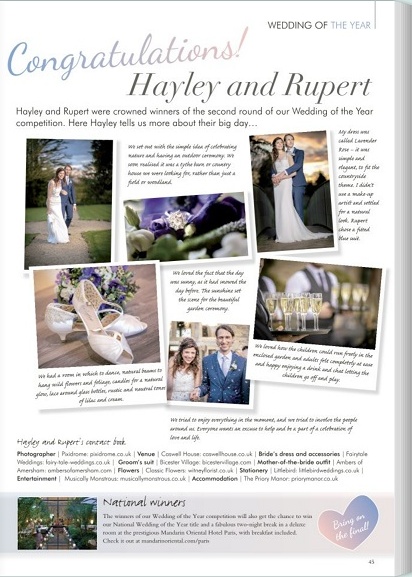 Magazine feature on a wedding photographed by Pixidrome