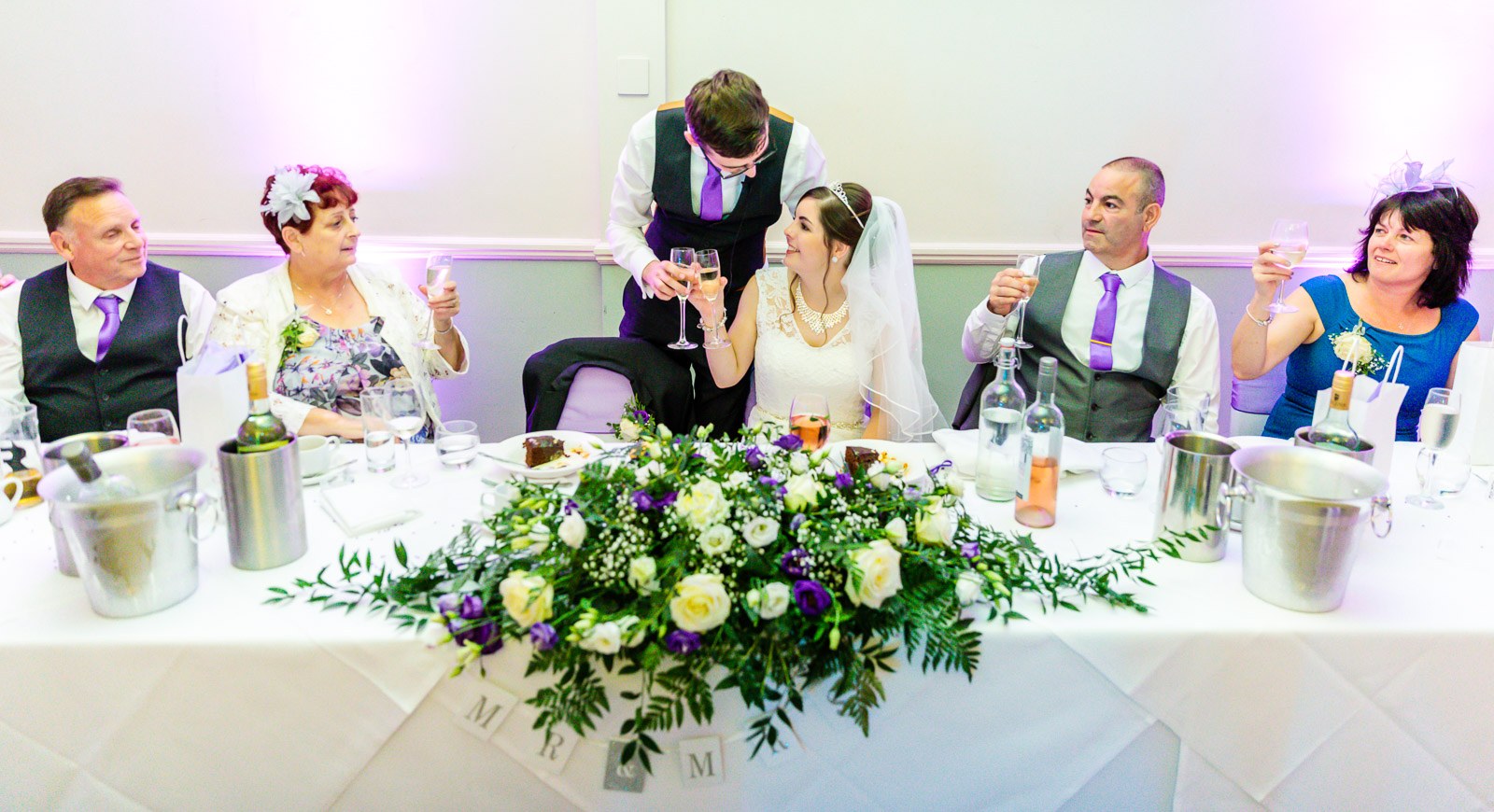 A toast raised across the top table at Hawkwell House Hotel