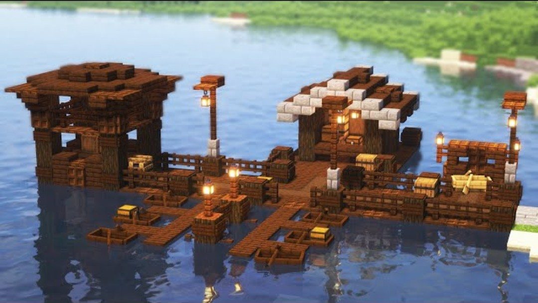 Fishing Docks in Survival Minecraft