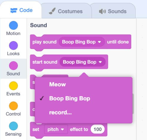 Sound Code Blocks