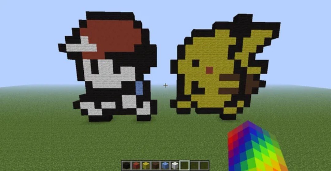 Pixel Art in Survival Minecraft