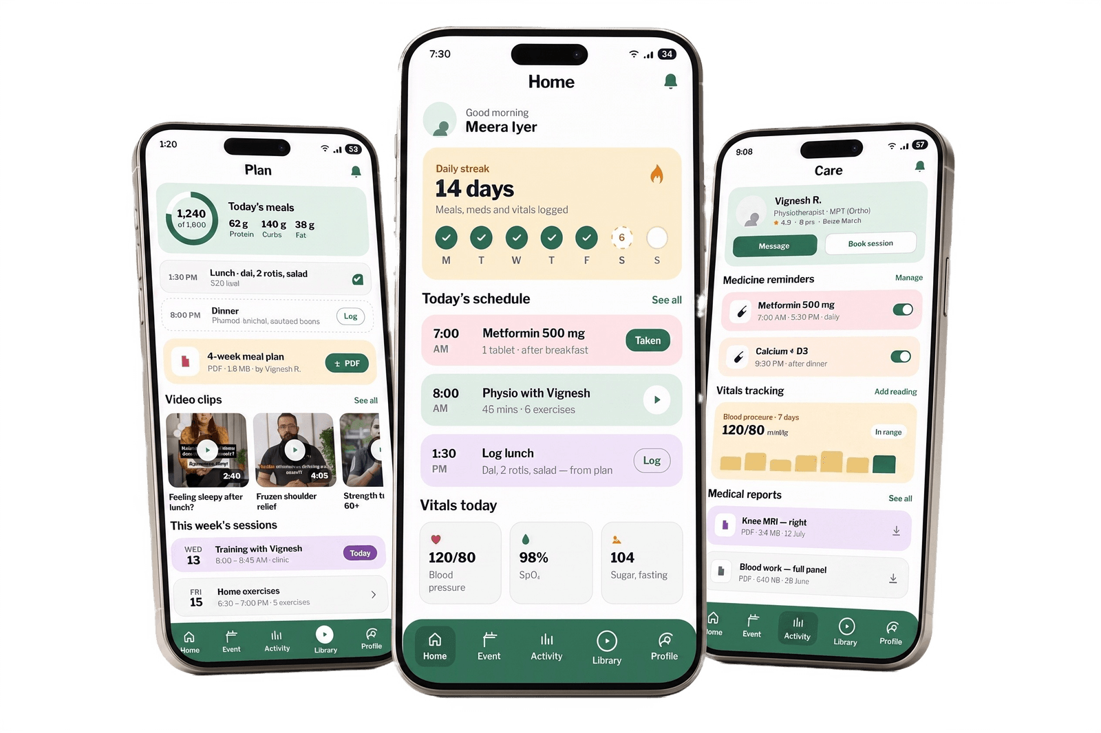 The Kinetic Age app showing a daily plan and progress