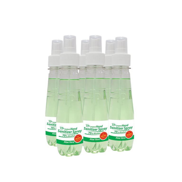 TP INSTANT HAND SANITIZER ALOE VERA SPRAY 70% V/V 6 X 130 ML