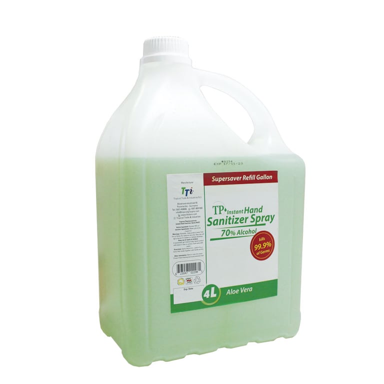 TP INSTANT HAND SANITIZER ALOE VERA SPRAY 70% V/V 4 L