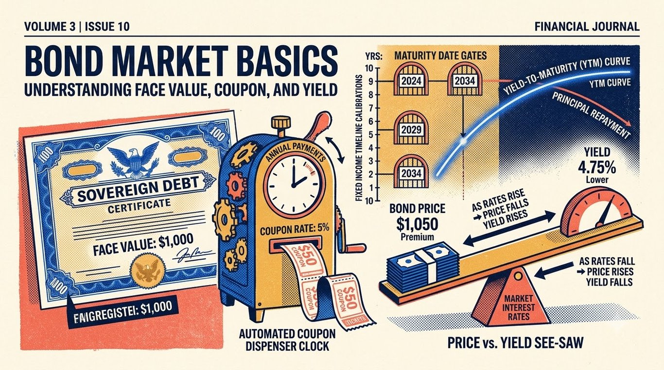 Bond Market Basics: Understanding Face Value, Coupon, and Yield