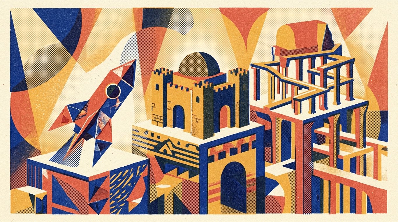 Contemporary risograph editorial illustration comparing three tax-saving pillars with varying lock-in periods and growth engines on a podium